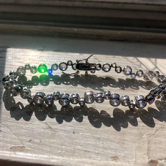 Lesa Michele CZ bubble style tennis bracelet 7.5 - Picture 13 of 14